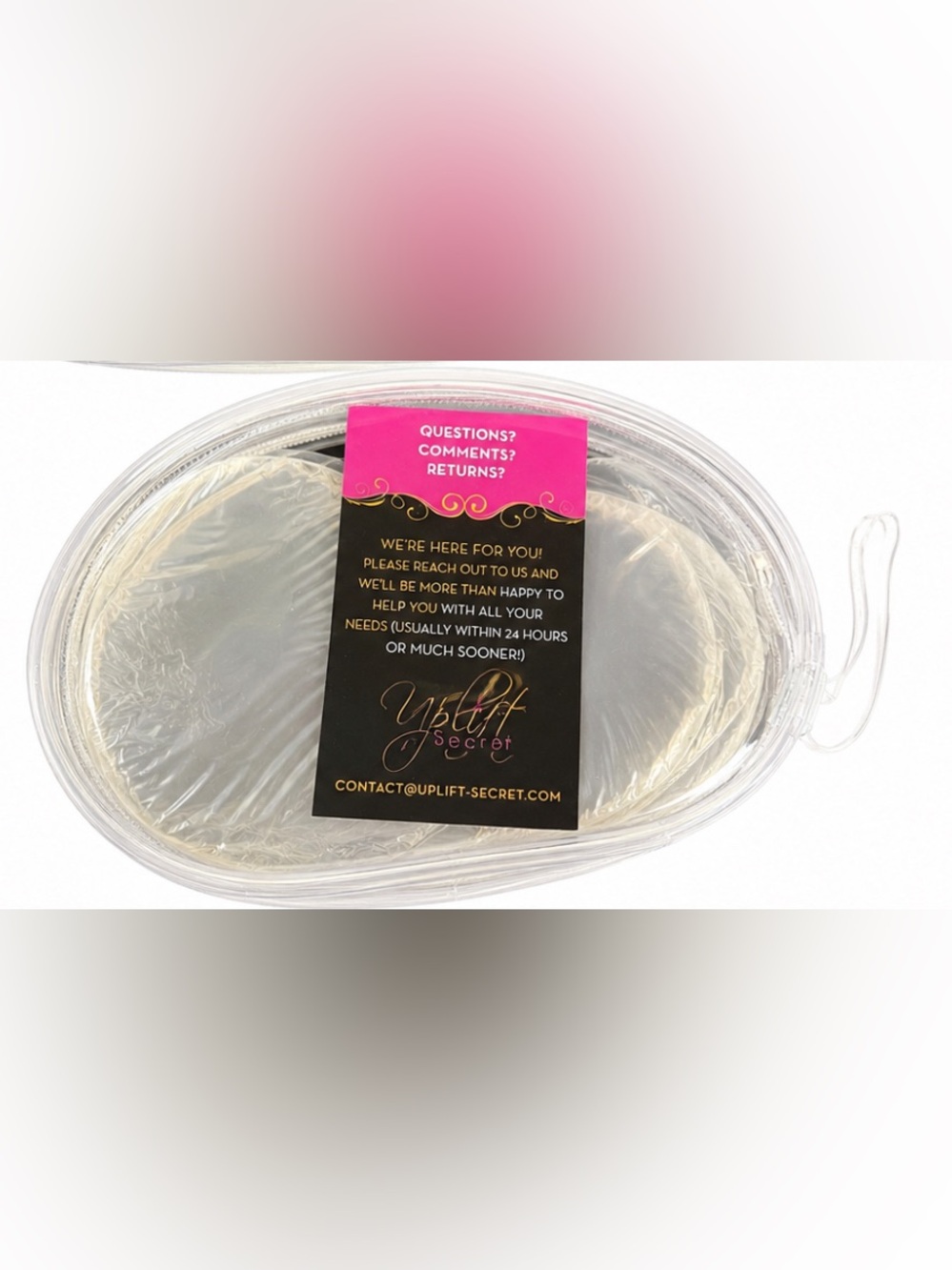 Uplift Secret Silicone Bra Inserts Push Up Sticky Inserts Nude Clear NWT